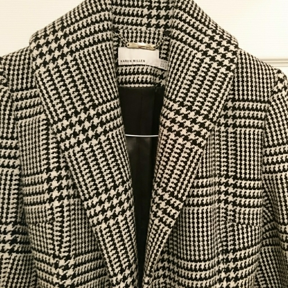 Karen Millen Monochrome Houndstooth Blazer